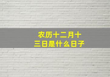 农历十二月十三日是什么日子