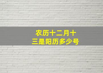 农历十二月十三是阳历多少号