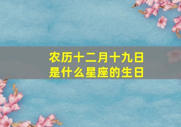 农历十二月十九日是什么星座的生日