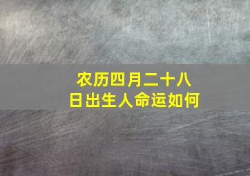 农历四月二十八日出生人命运如何