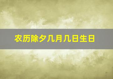 农历除夕几月几日生日