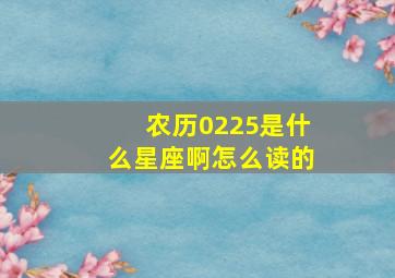 农历0225是什么星座啊怎么读的