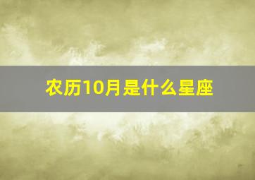 农历10月是什么星座