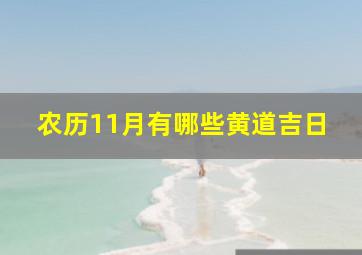 农历11月有哪些黄道吉日