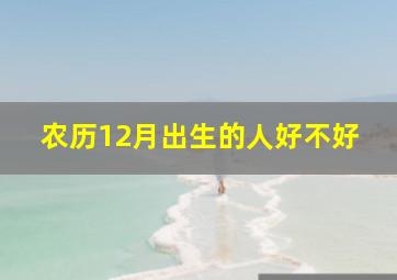 农历12月出生的人好不好