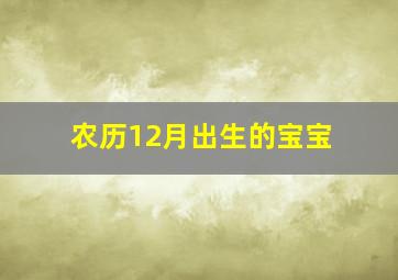 农历12月出生的宝宝