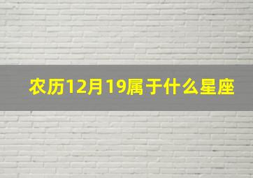 农历12月19属于什么星座