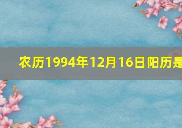 农历1994年12月16日阳历是