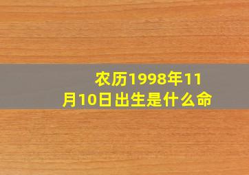 农历1998年11月10日出生是什么命