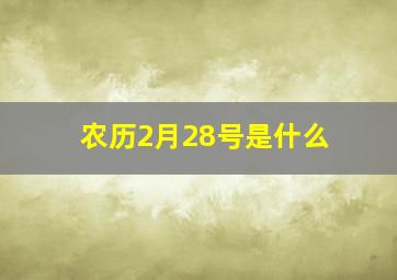 农历2月28号是什么