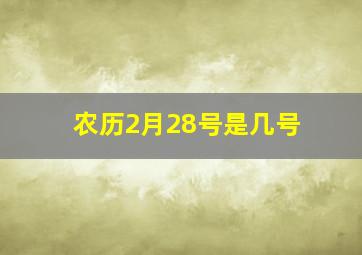 农历2月28号是几号