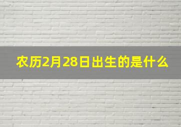 农历2月28日出生的是什么