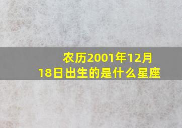 农历2001年12月18日出生的是什么星座