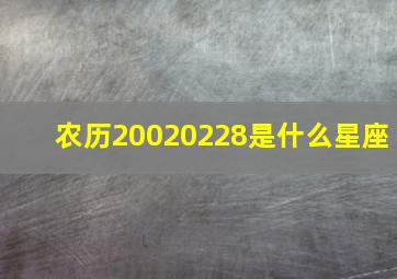 农历20020228是什么星座