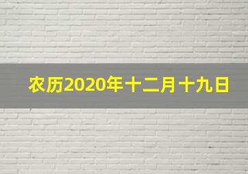 农历2020年十二月十九日