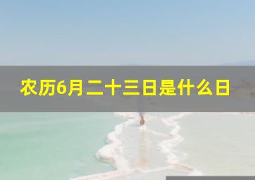 农历6月二十三日是什么日