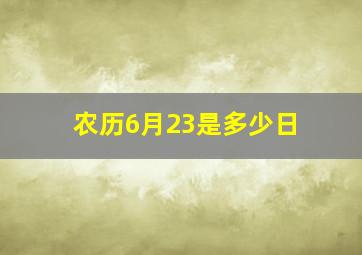 农历6月23是多少日