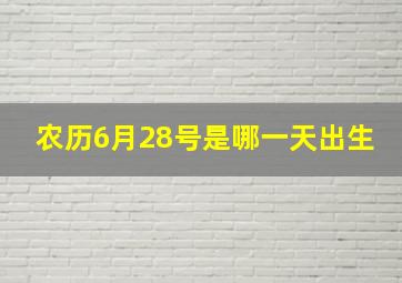 农历6月28号是哪一天出生