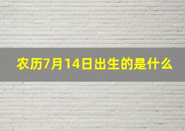 农历7月14日出生的是什么