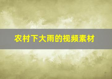 农村下大雨的视频素材