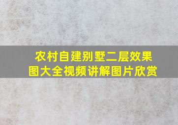 农村自建别墅二层效果图大全视频讲解图片欣赏