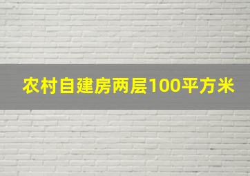 农村自建房两层100平方米