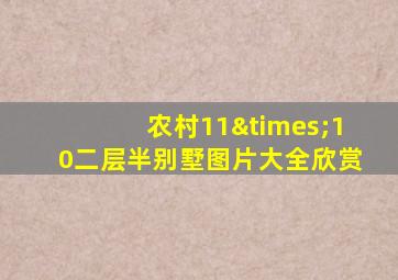 农村11×10二层半别墅图片大全欣赏