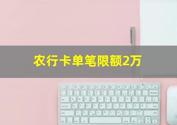 农行卡单笔限额2万