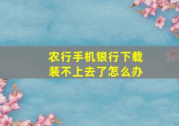 农行手机银行下载装不上去了怎么办