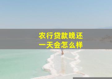 农行贷款晚还一天会怎么样