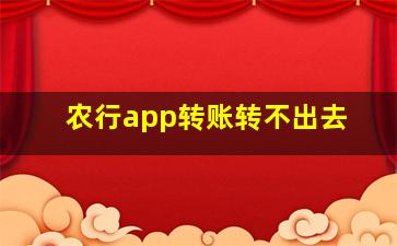 农行app转账转不出去