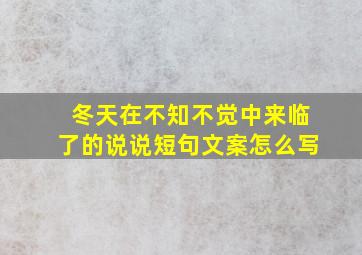 冬天在不知不觉中来临了的说说短句文案怎么写