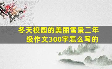 冬天校园的美丽雪景二年级作文300字怎么写的