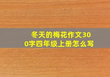 冬天的梅花作文300字四年级上册怎么写