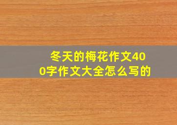 冬天的梅花作文400字作文大全怎么写的