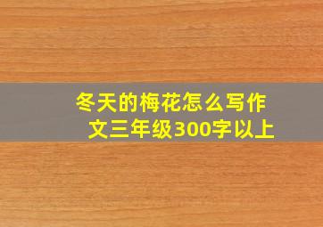 冬天的梅花怎么写作文三年级300字以上