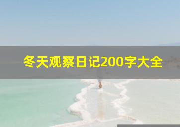 冬天观察日记200字大全