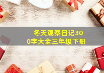 冬天观察日记300字大全三年级下册