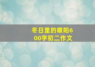 冬日里的暖阳600字初二作文