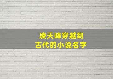 凌天峰穿越到古代的小说名字