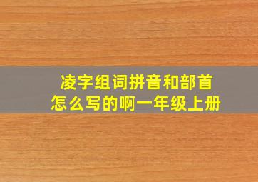 凌字组词拼音和部首怎么写的啊一年级上册