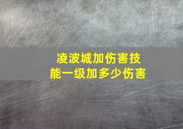 凌波城加伤害技能一级加多少伤害