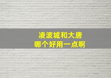 凌波城和大唐哪个好用一点啊