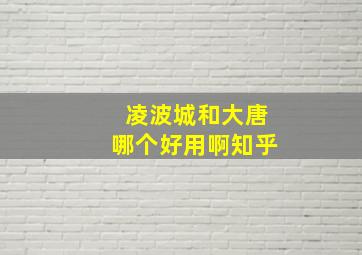 凌波城和大唐哪个好用啊知乎