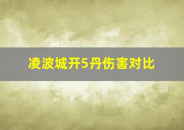 凌波城开5丹伤害对比