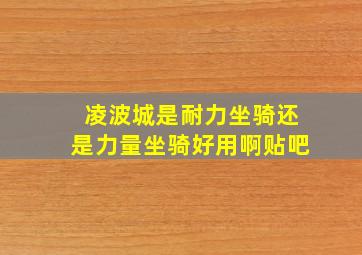 凌波城是耐力坐骑还是力量坐骑好用啊贴吧