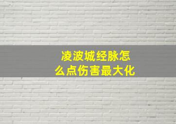 凌波城经脉怎么点伤害最大化