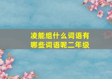 凌能组什么词语有哪些词语呢二年级