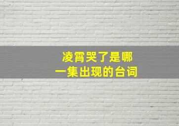 凌霄哭了是哪一集出现的台词