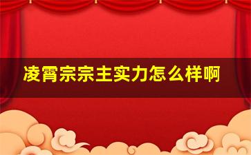 凌霄宗宗主实力怎么样啊